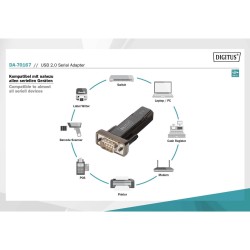 Konwerter(Adapter) DIGITUS DA-70167 USB 2.0 do RS232 (DB9) z kablem Typ USB A M/Ż 0,8m