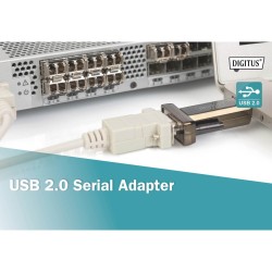 Konwerter(Adapter) DIGITUS DA-70167 USB 2.0 do RS232 (DB9) z kablem Typ USB A M/Ż 0,8m