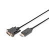 Kabel adapter DIGITUS DisplayPort z zatrzaskiem 1080p 60Hz FHD Typ DP/DVI-D (24+1) M/M 2m