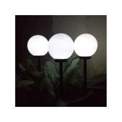 Lampa solarna GreenBlue GB121 wolnostojaca ogrodowa - kula 15x15x48cm, bialy LED