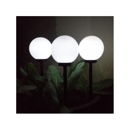 Lampa solarna GreenBlue GB121 wolnostojaca ogrodowa - kula 15x15x48cm, bialy LED