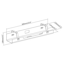 Kanał stalowy DIGITUS do organizacji okablowania z uchwytami montaż śruby dł. 60cm czarny