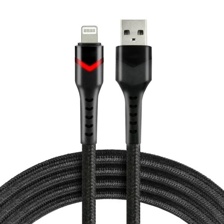 Kabel USB - Lightning everActive CBB-1IBR 1m 2,4A RGB LED czarny