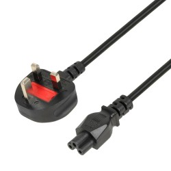 Kabel zasilający 1,8m, iBOX IKZ2UK (koniczynka) wtyczka odlewany UK, IEC320 C5, VDE, 13A