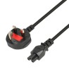Kabel zasilający 1,8m, iBOX IKZ2UK (koniczynka) wtyczka odlewany UK, IEC320 C5, VDE, 13A
