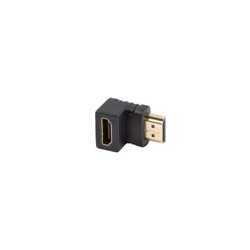Adapter Lanberg HDMI(M) - HDMI(F) 4K kątowy dół czarny