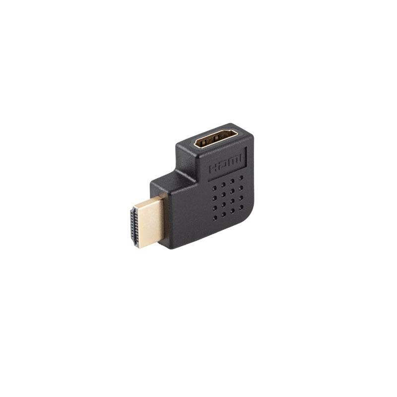 Adapter Lanberg HDMI(M) - HDMI(F) 4K kątowy prawo czarny