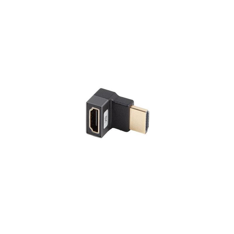 Adapter Lanberg HDMI(F)- HDMI(F) 8K kątowy góra aluminimum srebrny
