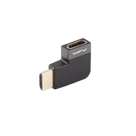 Adapter Lanberg HDMI(F)- HDMI(F) 8K Kątowy Prawo Aluminimum Srebrny