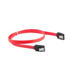 Kabel SATA Lanberg DATA II (3Gb/s) F/F 0,5m metalowe zatrzaski czerwony