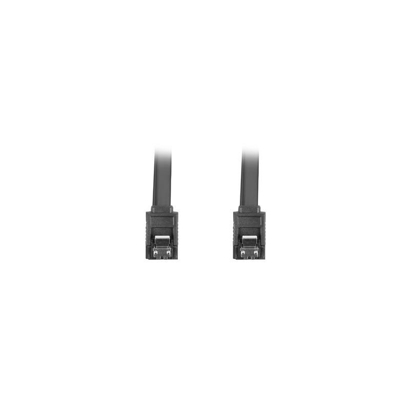 Kabel SATA Lanberg DATA III (6Gb/s) F/F 0,3m metalowe zatrzaski czarny