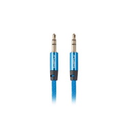 Kabel audio Lanberg Premium stereo minijack - minijack M/M 1m niebieski