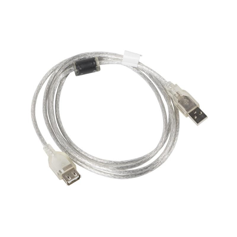 Przedłużacz USB 2.0 Lanberg AM-AF 1,8m Ferryt transparenty