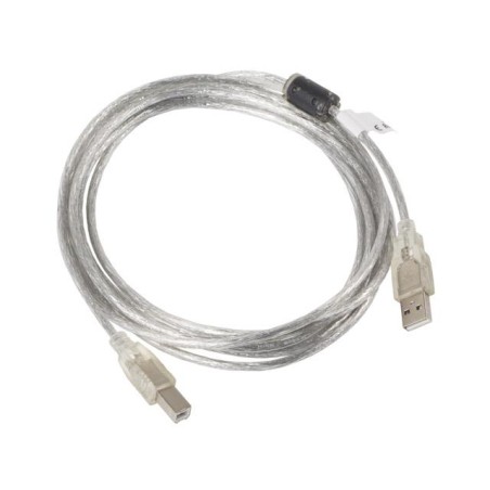 Kabel USB 2.0 Lanberg AM-BM Ferryt 3m przezroczysty