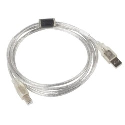 Kabel USB 2.0 Lanberg AM-BM Ferryt 1,8m przezroczysty