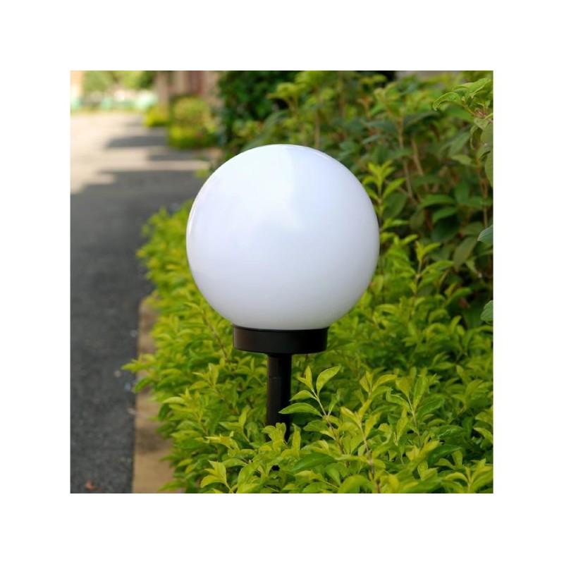 Lampa solarna GreenBlue GB124 wolnostojaca ogrodowa - kula 20x20x53cm, kolorowy LED