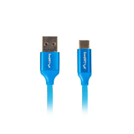 Kabel USB 2.0 Lanberg Premium Type-C(M) - A(M) 1m niebieski 5A