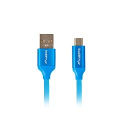 Kabel USB 2.0 Lanberg Premium micro BM-AM 1,8m QC 3.0 niebieski