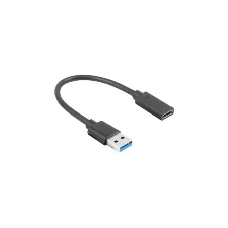 Kabel USB 3.1 Lanberg USB type-C(F) 3.1 - USB-A(M) 0,15m czarny