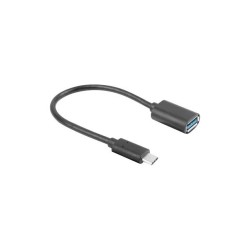 Kabel USB 3.1 Lanberg USB type-C(M) 3.1 - USB-A(F) 0,15m czarny
