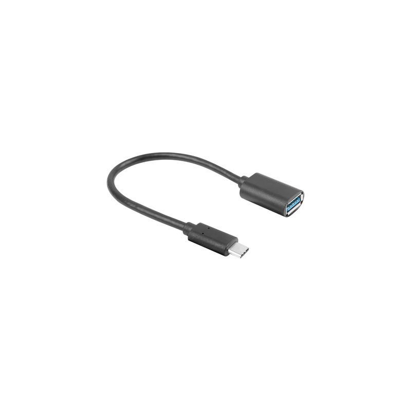 Kabel USB 3.1 Lanberg USB type-C(M) 3.1 - USB-A(F) 0,15m czarny