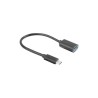 Kabel USB 3.1 Lanberg USB type-C(M) 3.1 - USB-A(F) 0,15m czarny