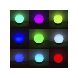 Lampa solarna GreenBlue GB124 wolnostojaca ogrodowa - kula 20x20x53cm, kolorowy LED