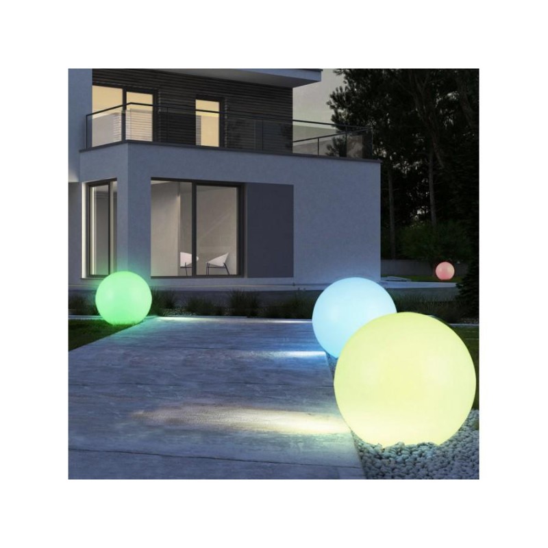 Lampa solarna GreenBlue GB165 wolnostojaca ogrodowa kula 25x25x58cm, kolorowy LED