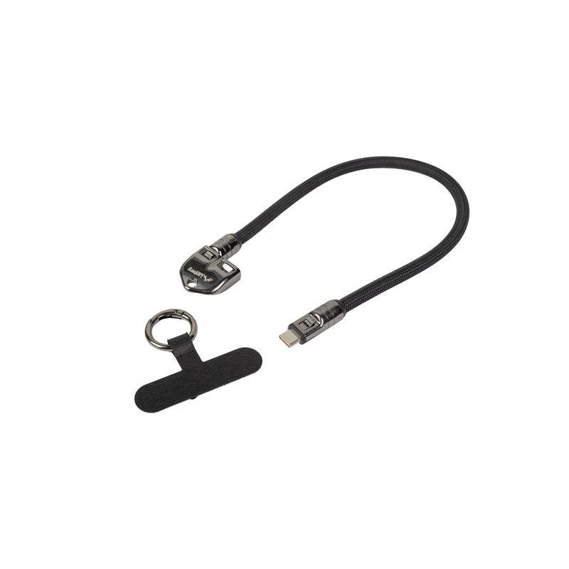 Kabel USB-C M/M Lanberg Smycz / Brelok 0,3m 240W Czarny