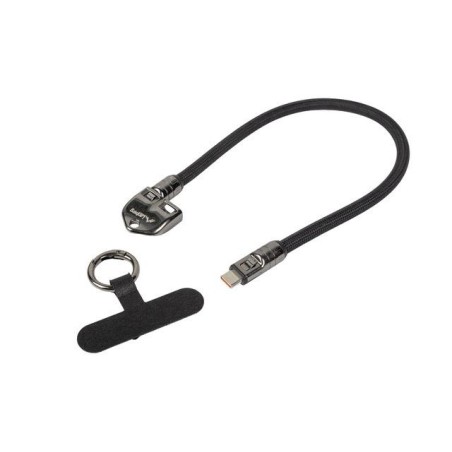 Kabel USB-C M/M Lanberg Smycz / Brelok 0,3m 240W Czarny