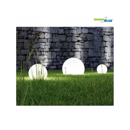 Lampa solarna GreenBlue GB166 wolnostojaca ogrodowa kula 25x25x58cm, bialy LED