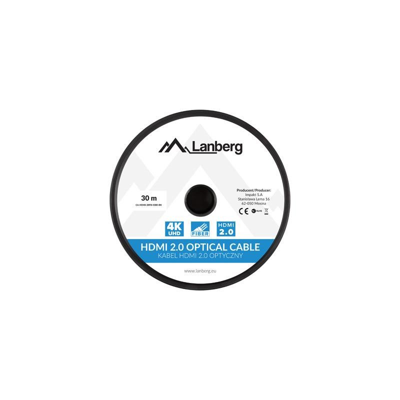 Kabel HDMI Lanberg M/M v2.0 30m czarny optyczny AOC