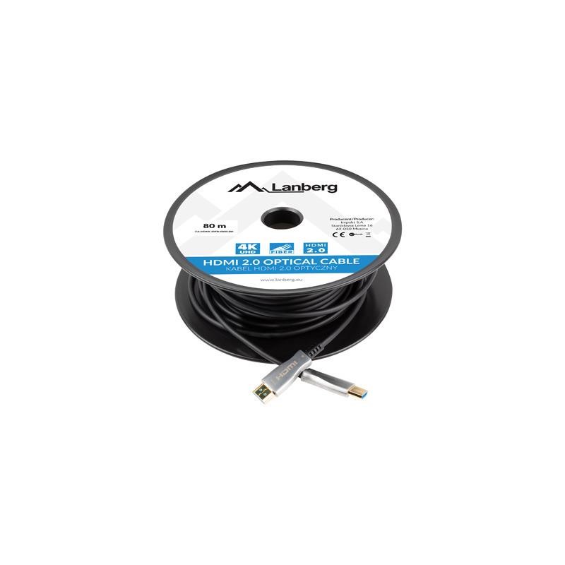 Kabel HDMI Lanberg M/M v2.0 80m czarny optyczny AOC