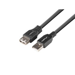 Przedłużacz USB-A Lanberg M/F 2.0 1m czarny box
