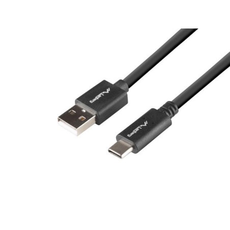 Kabel USB 2.0 Lanberg Type-C(M) - AM 1m czarny QC 3.0 BOX