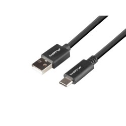 Kabel USB 2.0 Lanberg Type-C(M) - AM 1.8m czarny QC 3.0 BOX
