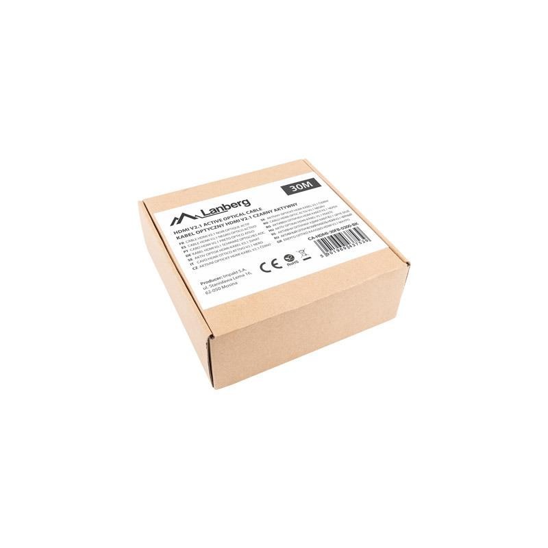 Kabel HDMI Lanberg M/M v2.1 30m 8K czarny optyczny AOC