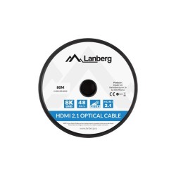 Kabel HDMI Lanberg M/M v2.1 80m 8K czarny optyczny AOC