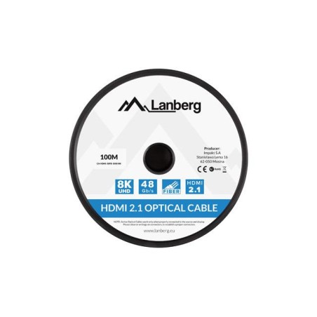 Kabel HDMI Lanberg M/M v2.1 100m 8K czarny optyczny AOC