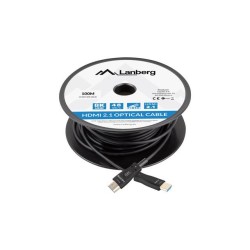 Kabel HDMI Lanberg M/M v2.1 100m 8K czarny optyczny AOC