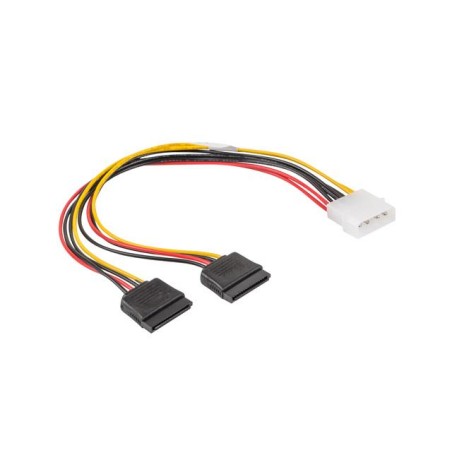 Kabel zasilający Lanberg Molex(M) - 2x SATA(F) 0,3m