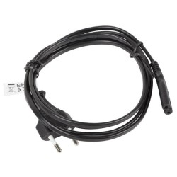 Kabel zasilający Lanberg CEE 7/16 - IEC 320 C7 EURO (radiowy) 1,8m VDE czarny