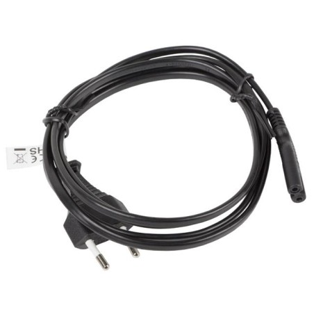 Kabel zasilający Lanberg CEE 7/16 - IEC 320 C7 EURO (radiowy) 1,8m VDE czarny