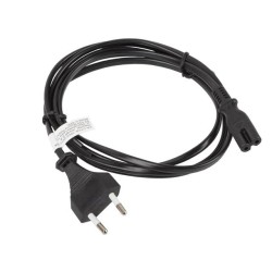 Kabel zasilający Lanberg CEE 7/16 - IEC 320 C7 EURO (radiowy) 1,8m czarny