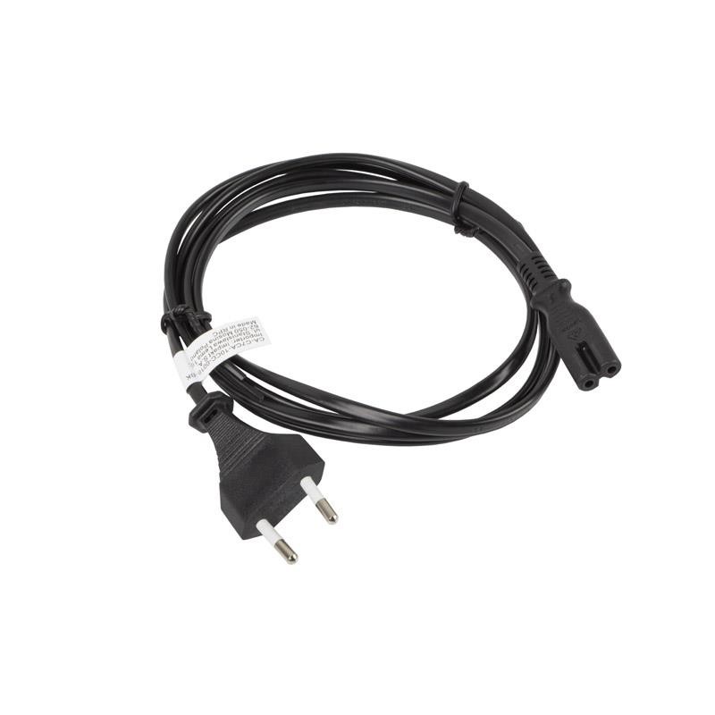 Kabel zasilający Lanberg CEE 7/16 - IEC 320 C7 EURO (radiowy) 1,8m czarny