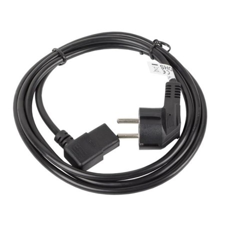 Kabel zasilający Lanberg CEE 7/7 - IEC 320 C13 kątowy 1,8m VDE czarny