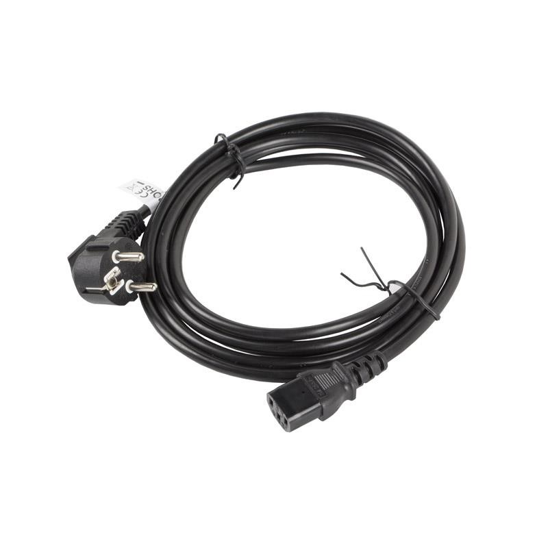 Kabel zasilający Lanberg CEE 7/7 - IEC 320 C13 3m VDE czarny