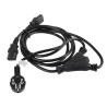Kabel zasilający Y Lanberg CEE 7/7 - 2x IEC 320 C13 (2 zasilacze) 1,8m czarny