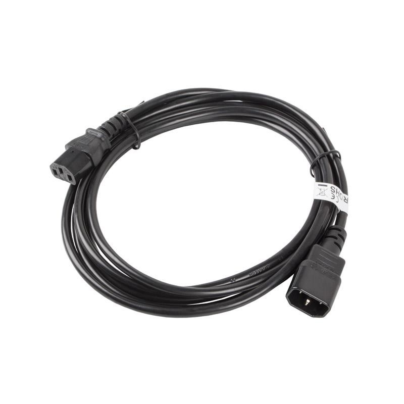 Przedłużacz kabla zasilającego Lanberg IEC 320 C13 - C14 3m VDE czarny