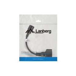 Przedłużacz kabla zasilającego Lanberg IEC 320 C14 - Schuko (F) 0,2m czarny